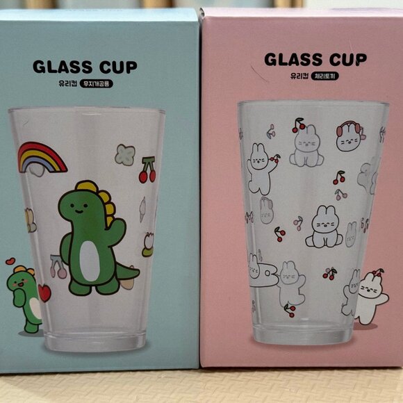 Brand New Adorable Dino & Bunny Glass Cups for Kids – Fun & Durable, Made in Kor - Picture 1 of 10